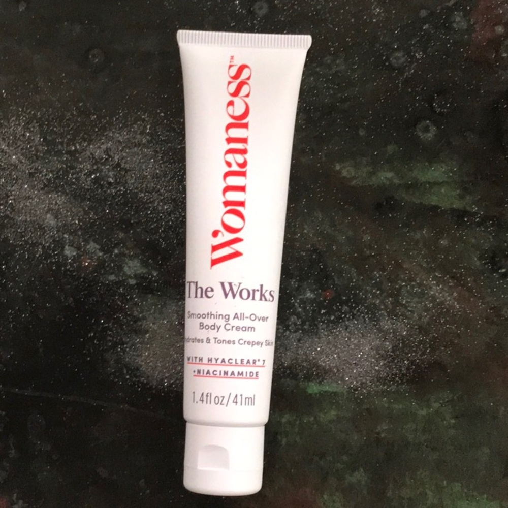 Travel size Womaness the works smoothing all over body cream